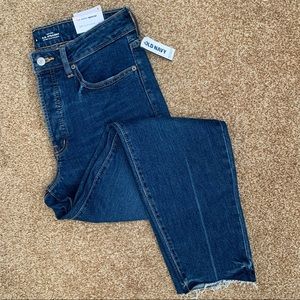 NWT Old Navy High-Rise O.G. Straight Denim Jeans, Raw Hem, 8